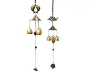 2 PCS Wind Chimes Classical Metal Bells Feng Shui Wind Chimes for Lucky Safe Home Garden Patio Hanging Decoration Gift-Style—1