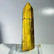 497g Natural Gold Yellow Tiger's Eye Stone Quartz Crystal Obelisk Specimen Reiki