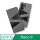 CASE SHOP OPPO Reno8 前插卡側立式皮套-灰