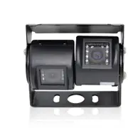 Elinz Dual Twin Joint Bracket 2x 4PIN Heavy Duty 12V/24V CCD Car Truck Reversing Camera MIC 600 TVL