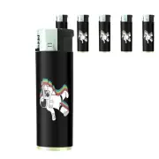 80's Theme D7 Lighters Set of 5 Electronic Refillable Butane Spaceman Boombox