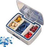 Medicine Organizer Box | 3.74 Inches Cutter Splitter with Dispenser | Pill Cutter and Crusher | Splitter Organizer Box Case for Travel Small Pills Container
