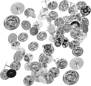 [COHEALI] 50pcs Butterfly Hat Cap with Pin Backs for Diy Crafts Tie Tacks Clutch Pin Backs