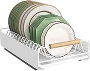 Pull Out Dish Racks Fixed with Adhesive Film, Pull Out Cabinet Organizer, Heavy Duty Slide Out Pantry Drawers for Kitchen Cabinets, Slide Out Drawer Storage Shelves with Handle (Dishes Rack)