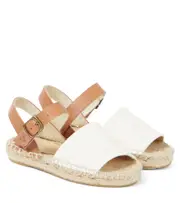 [Bonpoint] Bonpoint Fava leather-trimmed espadrilles UK 11 neutrals
