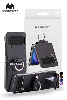 Samsung Z Flip 6 5 Case Diary Wallet Flip Diary Card Slot Stand Ring Goospery
