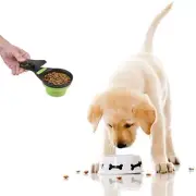 Pet Dog Cat Food Bag Sealing Clip & Measuring Cup Foldable Scoop In One US