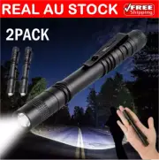 2-Pack 2200000LM Mini LED Torch Super Bright Flashlight Small Lamp Tiny Penlight