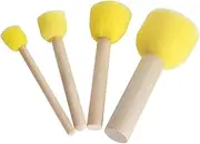 Sponge Painting Brush Kit 20pcs Creative Drawing Tools Wooden Handle for Boys and Girls Drawing Cleaning