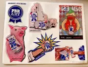 PABST BLUE RIBBON Sheet of 6 Vinyl Stickers 8.5 x 11" PBR Art 2012 #S