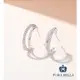 <Porabella>925純銀鋯石耳環 幾何小眾設計輕奢氣質線條耳環 白金色穿洞式耳環 Earrings