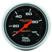 Autometer Pro-Comp 2-5/8in Oil Pressure Gauge 0-100 PSI Liquid Filled Mechani...