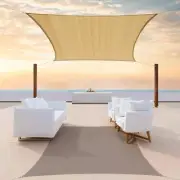 COLOURTREE Sun Shade Sail Screen 16' x 12' Rectangle Outdoor Patio 190 GSM Beige