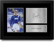 HWC Trading Gary Speed Everton Gifts Printed Signed Autograph Picture for Football Fans and Supporters - A4 Framed