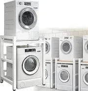 Drum Washing Machine Cabinet, Over Washer Machine Storage Unit, Stacking Kit for Washer and Dryer, Washing Machine Storage Shelf for Bathroom Kitchen Balcony Laundry Room, Bearing Capacity 300kg