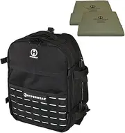 HYPERWEAR Hyper Ruck: Rucking Backpack - 3 Rucking Plates/Laptop Sleeves - Weight Vest Strength Training Fitness Day Pack, Travel, EDC Bag, Adjustable Flexible Plates Optional (20L, Black)