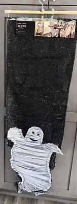 Cynthia Rowley Curious Halloween Ghost Table Runner 14" x 48" Black White NWT
