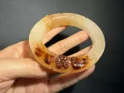 Special Price！59.9mm Natural Golden Silk Jade Bangle Sculpture