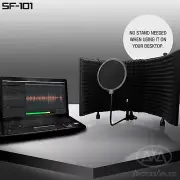 Recording Studio Microphone Isolation Shield with Vocal Pop Filter w/ Desktop st