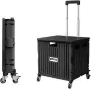 Viviendo Foldable Shopping Trolley, 65L Collapsible Utility Cart, Folding Portab