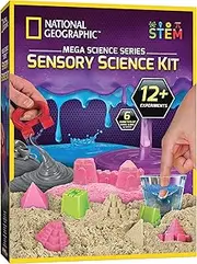 NATIONAL GEOGRAPHIC Sensory Science Kit - Mega Science Combo Kit for Kids, Includes Sensory Play Sand, Slime, Putty, and Other Sensory Experiments, Great Interactive Learning and Stress Relief Toy