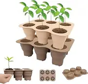 CHSEEO 2 PCS Seedling Germination Trays, Silicone Mini Greenhouse Plant Growing Trays with Holes, Thicken Reusable Seed Trays, Seed Starter Tray Kit for Seeds Germination Indoor Outdoor, 6 Cells
