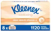 Kleenex Aloe Vera & Vitamin E 3 Ply Facial Tissues 1120 Count (8 x 140 Pack) AU