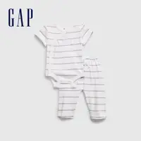 在飛比找蝦皮商城優惠-Gap 嬰兒裝 純棉短袖包屁衣長褲家居套裝 布萊納系列-白色