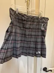 Beetlejuice Astrid Gray Plaid Skirt Uniform Size L Skort Pleated Women New