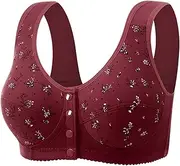 [Generic] Bra 36c Underwire Front Closure Comfort Senior Wireless Snap Closing Bra Running Girl Sports
