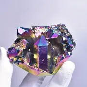 Titanium Quartz Crystal Rainbow Titanium Cluster Mineral Specimen Decoration