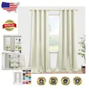 Luxury 102" Thermal Blackout Grommet Curtains for Sliding Glass Doors - Set of 2