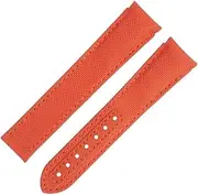 [KAVJU] For Omega Strap For AT150 Seamaster 300 Planet Ocean De Ville Speedmaster Curved End Watch Band 20mm New Orange High Density Nylon Cowhide Watchbands