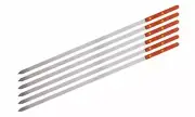 Durable Stainless Steel Barbecue Skewers for Traditional Shish Kabob (6 Pk) 23"