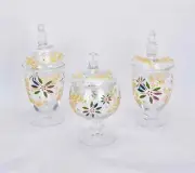 Temp-tations Classic Set of 3 Glass Kitchen Apothecary Jars Confetti