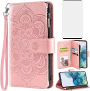 Compatible with Samsung Galaxy S20 Plus Glaxay S20+ 5G Wallet Case and Tempered
