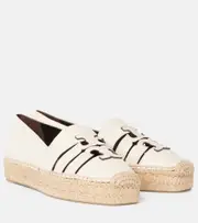 [Tory Burch] Tory Burch Ines Double T leather espadrilles UK 7.5 white