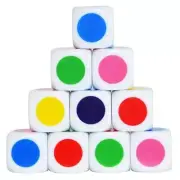 Set of 10 16MM Blank on Each Face D6 Six Sided Dice Teaching Plastic Cubes for