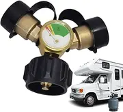 Propane Y Splitter - Propane Tank Y Splitter Adapter with Valves | Leakproof Shut-Off Valve Replacement Parts Portable Stoves Accessories for Heaters Burners Campers