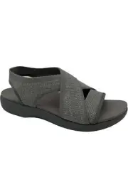 TRAQ by Alegria Dream Knit Cross Strap Sandals Delilah Ash