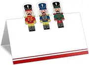 Whaline 100Pcs Christmas Place Cards 2 x 3.5 Inch Cartoon Nutcracker Tented Cards Seating Cards for Birthday Baby Shower Party Table Setting