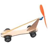 在飛比找蝦皮購物優惠-【W先生】科技小製作 木製 3D拼圖 橡皮筋動力車 生活科技