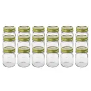 18PK Lemon & Lime Roma 200ml/8cm Glass Conserve Jar Container w/ Gold Lid Clear