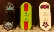Lego NEW City Set/3 Printed Minifig Skateboards - Black/Blue, Lime/Red, And Pink