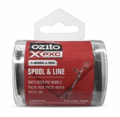 NEW Ozito PXC 1.6mm x 5m Spool & Trimmer Line - 3 Pack - Replacement Line