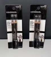 2 x CoverGirl Easy Breezy Fill Define Brow Pencils Crayons Rich Brown # 505 NEW