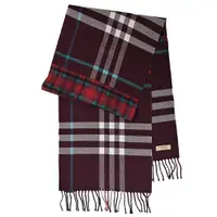 在飛比找ETMall東森購物網優惠-BURBERRY 4060115 格紋純羊毛流蘇長圍巾/披肩