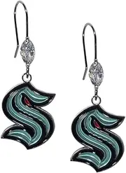 Siskiyou Sports NHL Seattle Kraken Crystal Dangle Earrings, Team Colors, One Size