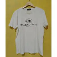 在飛比找蝦皮購物優惠-巴黎世家 Balenciaga BB圈logo白二T恤