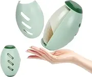 Fiohiros Reusable Lint Roller,Sticky Roller Washable,Portable Reusable Lint Roller,Reusable Lint Roller Ball,Silicone Reusable Sticky Roller (White) (Green)